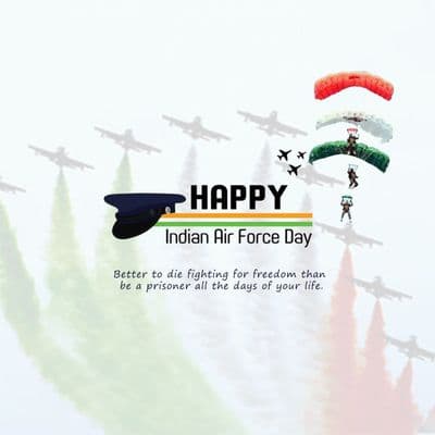 Indian Air Force Day awareness social media post design template