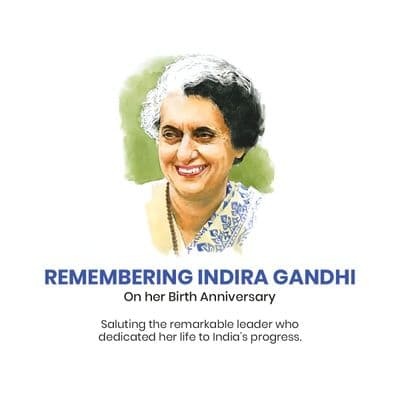 Indira Gandhi Jayanti tribute post template by AiFlexa