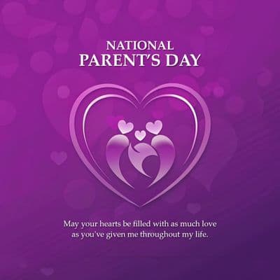 Customizable Parents’ Day template with photo frame layout and gratitude quote