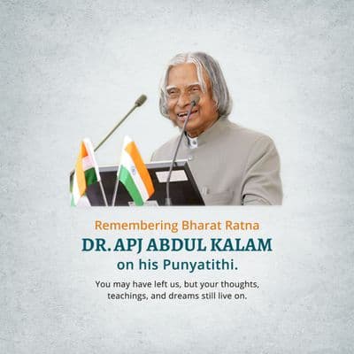 Leadership tribute social media post design for Dr. Abdul Kalam