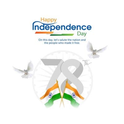 Corporate-style Independence Day design with Indian flag elements