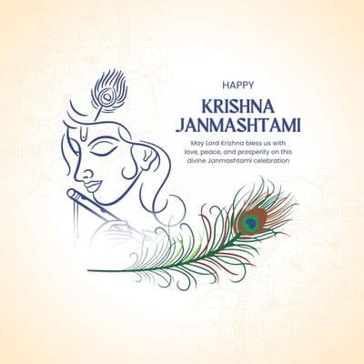 Business branding post for Krishna Janmashtami by AiFlexa