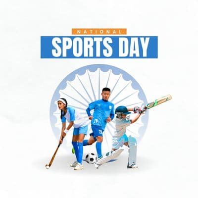 National Sports Day tribute and awareness social media post design