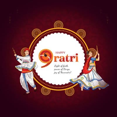 Navaratri festival awareness social media post design template