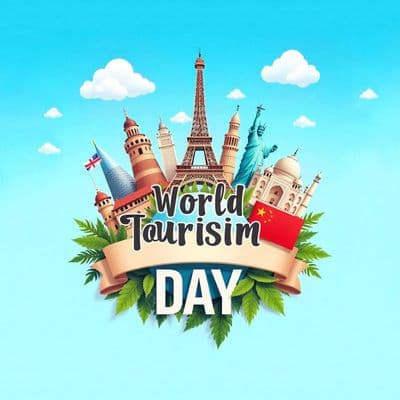 Inspirational tourism quote design template for World Tourism Day