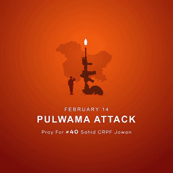 Pulwama attack post with Indian patriotic message and tricolor elements – AiFlexa