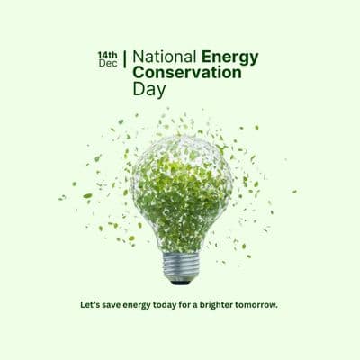 National Energy Conservation Day green living energy saving creative