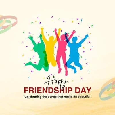 Friendship Day quote post design with emotional typography and vintage filter