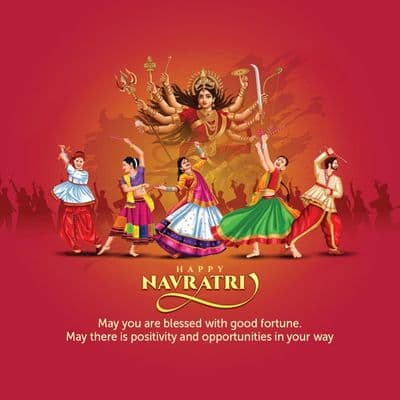 Navaratri inspirational quotes and mantras post design template