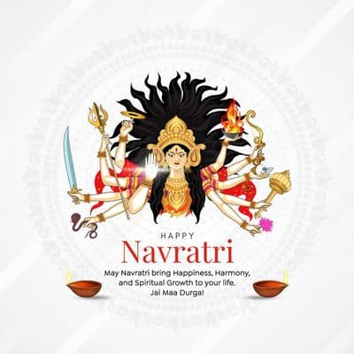 Navaratri inspirational quotes and mantras post design template