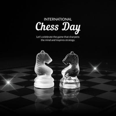 Young boy and girl playing chess with concentration and inspiring quote