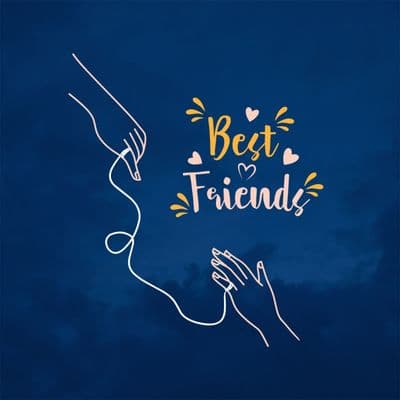 Elegant minimalist friendship post with soft tones and neat typography