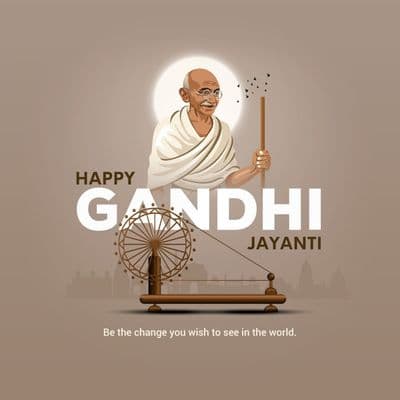 Creative poster design template for Gandhi Jayanti social media post