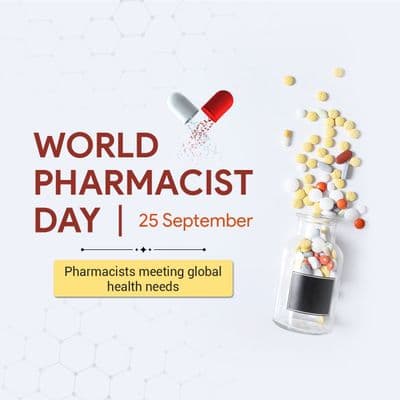 Inspirational quote social media post design for World Pharmacists Day