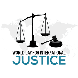 Inspirational legal quote post template for International Justice Day
