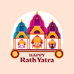 Vibrant and engaging Jagannath Ratha Yatra social media post design