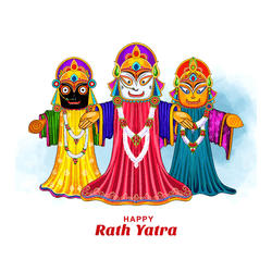 Colorful festival social media post template for Jagannath Ratha Yatra