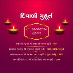 Diwali Muhurat post with Lakshmi-Ganesh, diya, and auspicious time