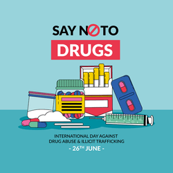 Drug Abuse Awareness social media post design template