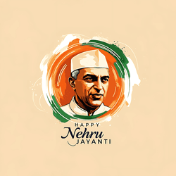 Minimalist Nehru Jayanti social media post with simple typography and Jawaharlal Nehru portrait