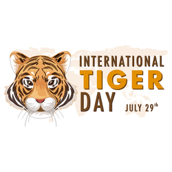 Wildlife awareness tiger post design with forest theme