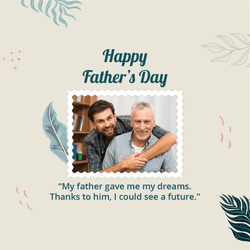 Stylish Happy Father’s Day post template with bold typography and father-child photo