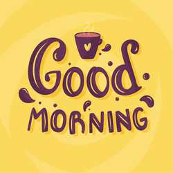 Fresh good morning social media post design with sunrise background and positive quote