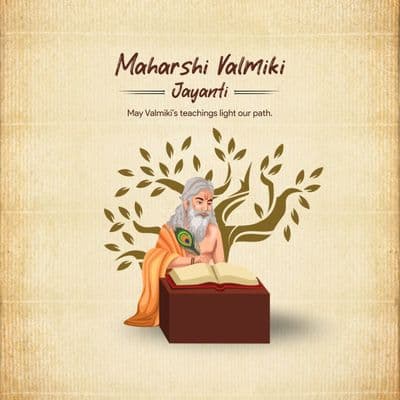 Creative festival poster design for Maharishi Valmiki Jayanti celebration