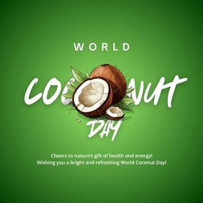 World Coconut Day eco-friendly inspirational social media post template