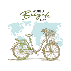 World Bicycle Day social media template promoting cycling and fitness