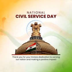 Inspirational Civil Services Day post template for students with motivational quote and aspirant visuals – AiFlexa