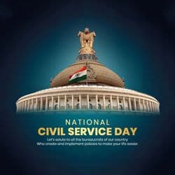 Social media template for Civil Services Day honoring Indian civil servants with patriotic design – AiFlexa