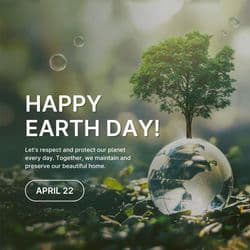 Sustainability-themed Earth Day post design featuring renewable energy, eco actions, and climate symbols – AiFlexa