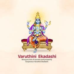 Blessings-themed Varuthini Ekadashi social media design with spiritual elements and cultural symbols – AiFlexa