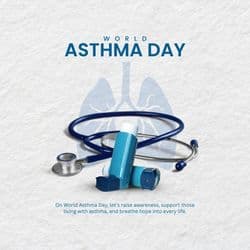 Creative World Asthma Day social media template with clean design and breathing awareness graphics by AiFlexa