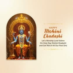 Beautiful Mohini Ekadashi post template by AiFlexa for businesses to share religious and festive greetings on social media with creative graphics.