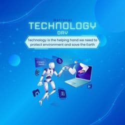 National Technology Day social media post template by AiFlexa – digital design for business branding and online tech celebration