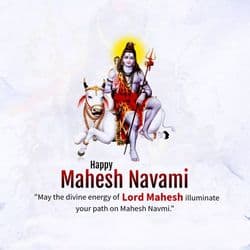 Elegant Mahesh Navami post with divine golden tones, traditional borders, and devotional message
