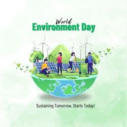 Minimalist green post for World Environment Day ideal for school or NGO awareness campaigns