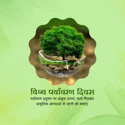 Nature-friendly social media post design for World Environment Day with business branding space