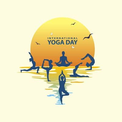 Peaceful yoga posture design with chakras and glow