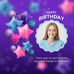 Vibrant Happy Birthday social media post template with colorful design