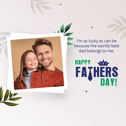 Creative Happy Father’s Day social media post template with father-child illustration