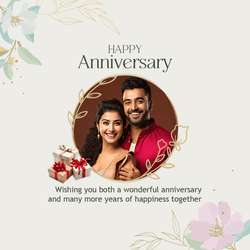 Minimalist anniversary post template with clean design and soft tones