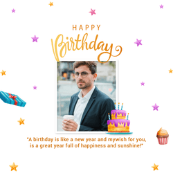 Eye-catching birthday greeting post template for social media by AiFlexa