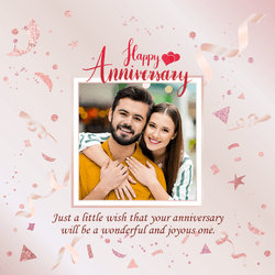 Modern anniversary social media template with abstract shapes and clean layout