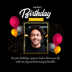 Editable Happy Birthday social media post template for businesses