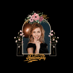 Wedding anniversary post template focused on couple photos and personal imagery